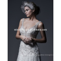 Latest Style High Quality Lace and Beads Decoration Sleeveless Mermaid Wedding Dress